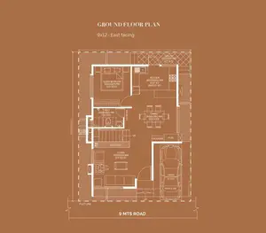 Ground Floor Plan, 9x12-East Facing
