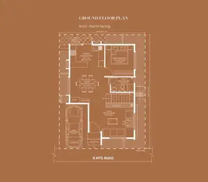 Ground Floor Plan, 9x12-North Facing