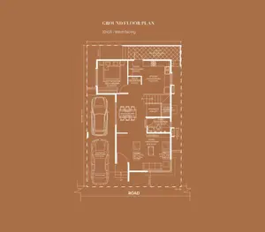 Ground Floor Plan, 10x15-West Facing