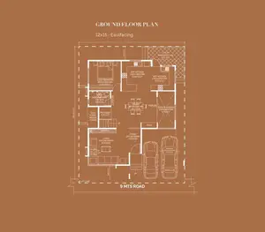 Ground Floor Plan, 12x15-East Facing