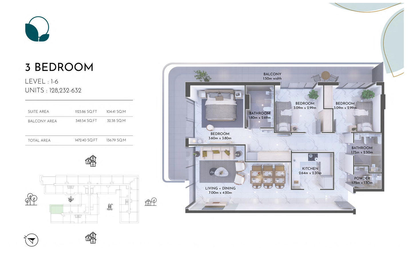 Level 1-6, Unit 128, 232-632
