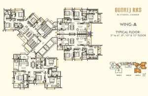Wing-A, Typical Floor 3rd to 6th, 10th & 12th Floor