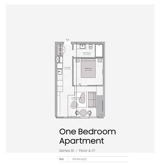 1-Bedroom-Apartment ,Series-1-Floor-6-17