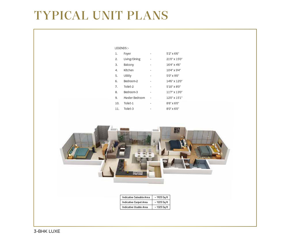 3 BHK Luxe
