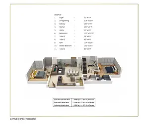 Lower Penthouse, 2 BHK