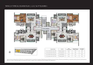Typical Floor Plan, 1, 3, 5, 7 & 9th
