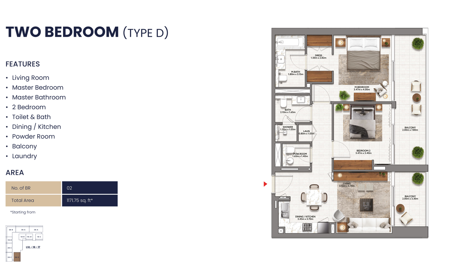 Mallside Residence Apartments at Dubai Hills Estate - Floor Plan