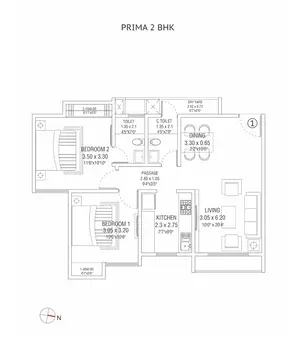 2 BHK, Prima