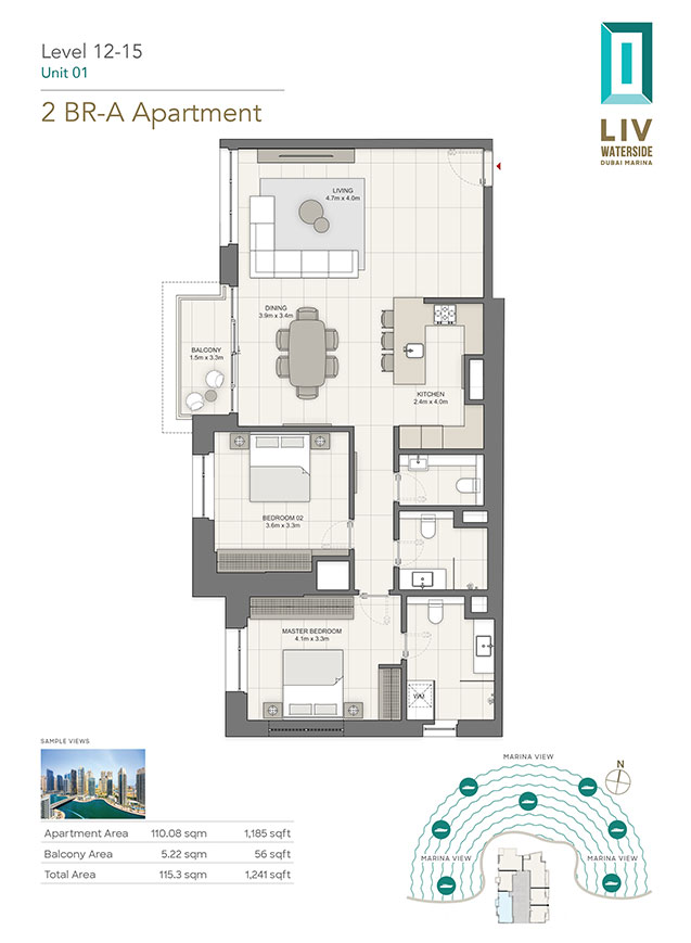 Type A, Level 12-15, Unit 01