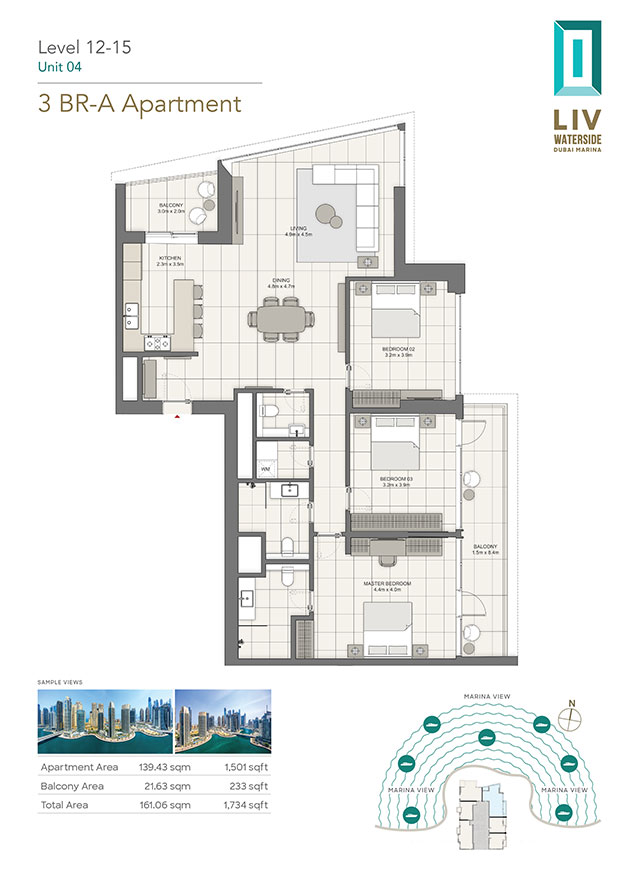 Type A, Level 12-15, Unit 04