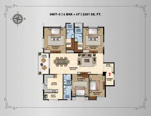 Unit C, 4 BHK+4T