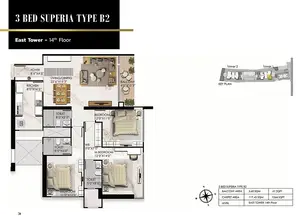 3 Bed Superia, Type B2, 14th Floor