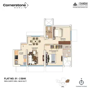 2 BHK, Flat no 1