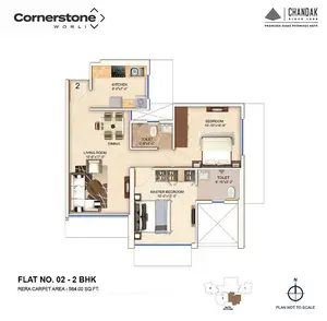 2 BHK, Flat no 2
