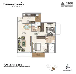 2 BHK, Flat no 2