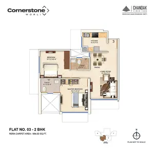 2 BHK, Flat no 3
