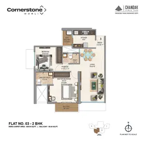 2 BHK, Flat no 3