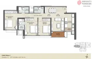 3 BHK, Prima C