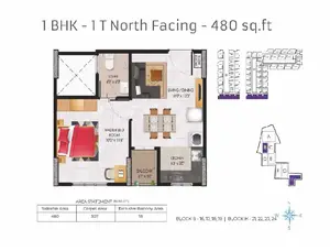 1 BHK, North Facing