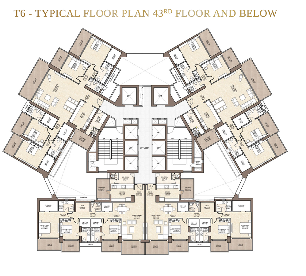 Typical Floor Plan 43rd and Below