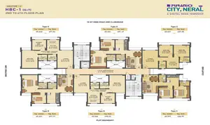 Sector-2, HBC-1 (G+7), 2nd to 4th Floor Plan