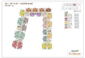 13th to 19th & 21st Floor Plan