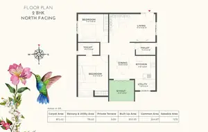2 BHK, North Facing
