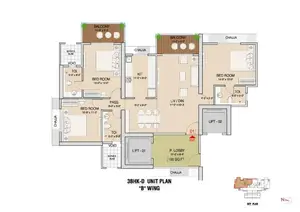 Type D Unit Plan, Type B Wing