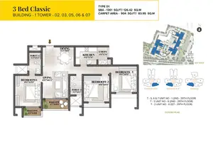 Type D1, 3 Bed Classic, Tower-02,03,05,06 & 07