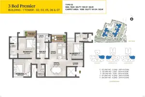 Type E3, 3 Bed Premier, Tower-02,03,05,06 & 07