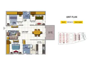 3 BHK+2T, West Facing