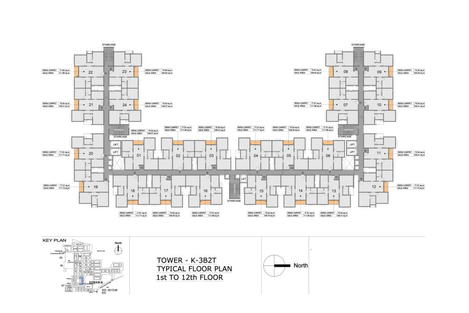 Typical Floor Plan - K, 1st To 12th Floor
