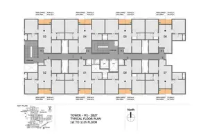 Typical Floor Plan, 1st To 11th Floor