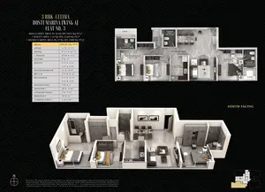 3BHK Ultima, Dosti Marina, Wing A