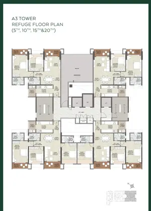 Refuge Floor Plan, 5th, 10th, 15th & 20th