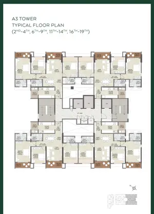 Typical Floor Plan, 2nd To 19th