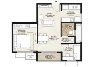 1.5 BHK - A Unit