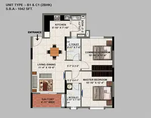 2 BHK, B1 & C1