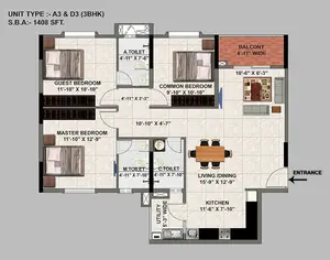 3 BHK, A3 & D3