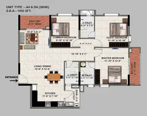 3 BHK, A4 & D4