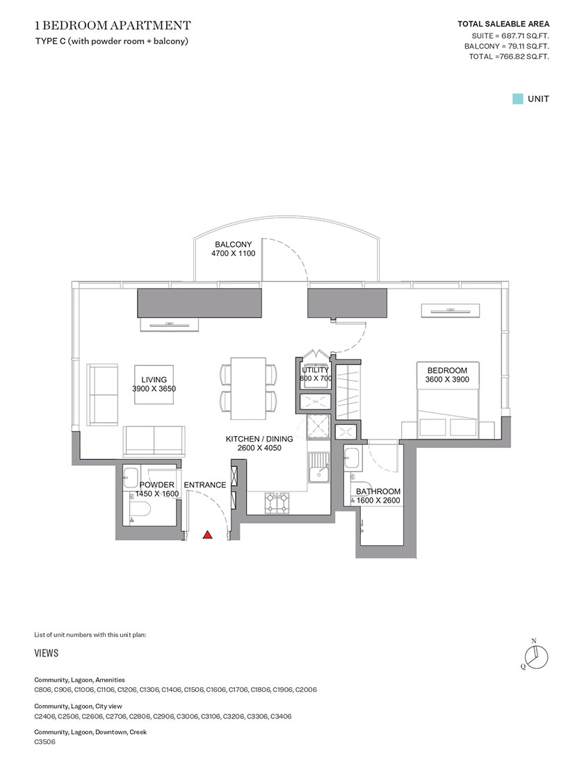 Skyscape Aura Tower at Hartland 2, Dubai - Floor Plan