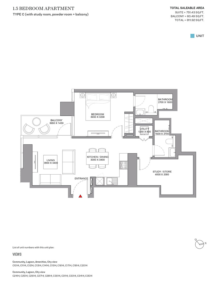 Skyscape Aura Tower At Hartland 2, Dubai - Floor Plan