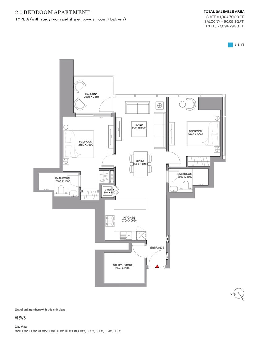 Skyscape Aura Tower at Hartland 2, Dubai - Floor Plan