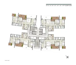 2nd, 4th, 6th, 8th, 12th, 14th, 16th, 18th Floor Plan
