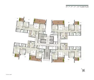 3rd, 7th, 9th, 11th, 13th Floor Plan