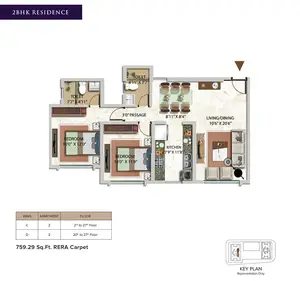 2 BHK Residence, Wing C & D