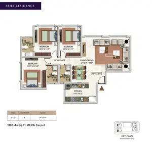 3 BHK Residence, Wing C & D