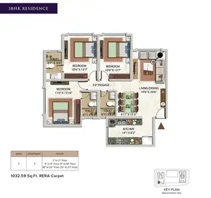 3 BHK Residence, Wing C