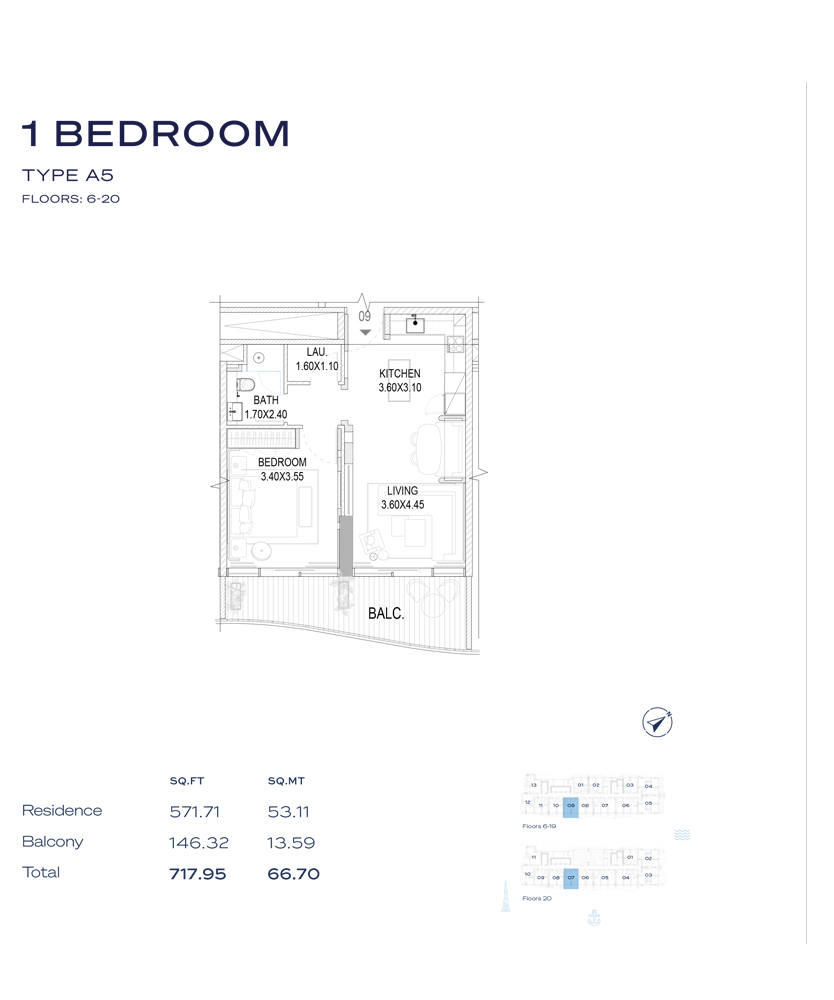 Type A5, Floor - 6-20