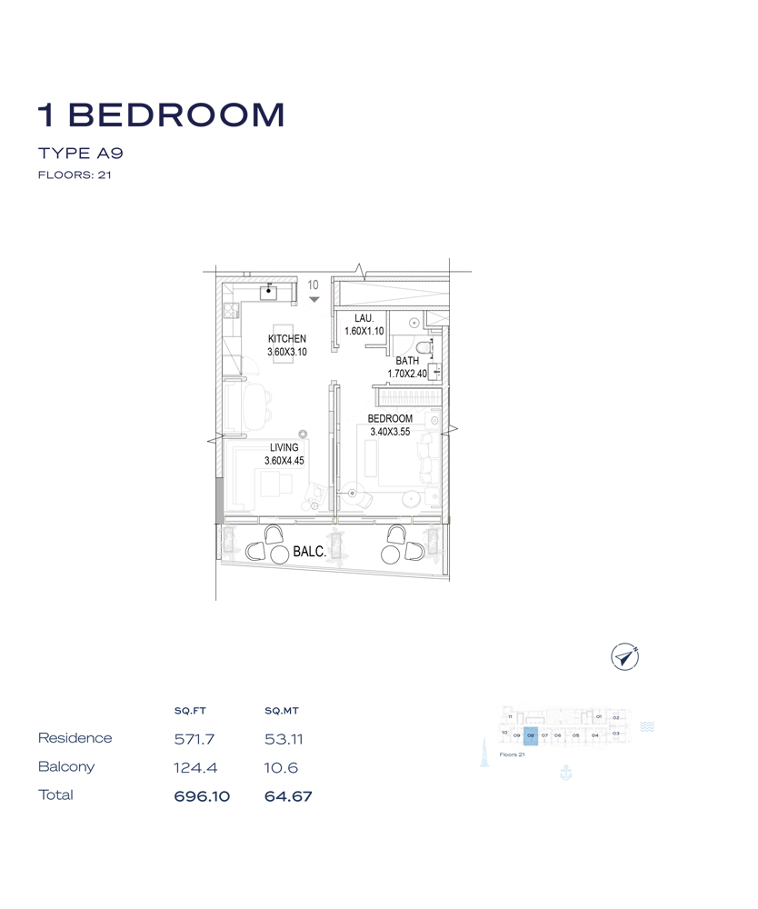 Type A9, Floor - 21